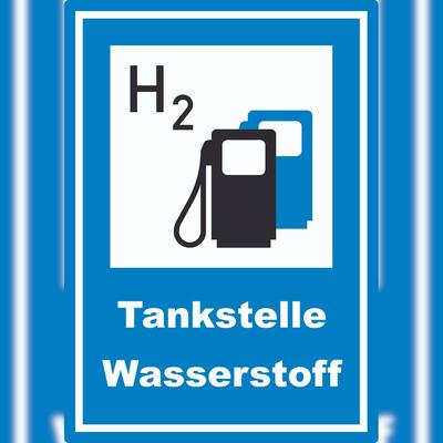 HB-Druck Wasserstofftankstelle Aufkleber A8 (52x74mm)