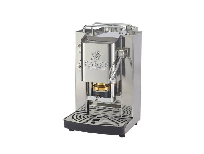 Faber Coffee Machines Espressomaschine Pro Inox Deluxe Glossy Kaffeepadmaschine, 44mm ESE Pads, Kompakte und elegante Bauform