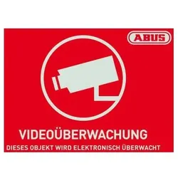 ABUS Security-Center Warntafel Warnaufkleber Videoüberwachung mit Logo 148 x 105 mm