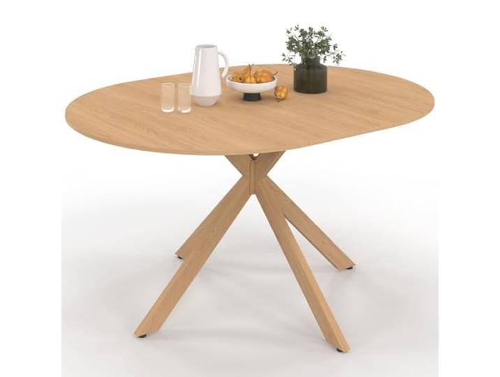 IDMarket - Esstisch, ausziehbar, rund, Alix, 110-150 cm, Holzoptik, Buche-Optik