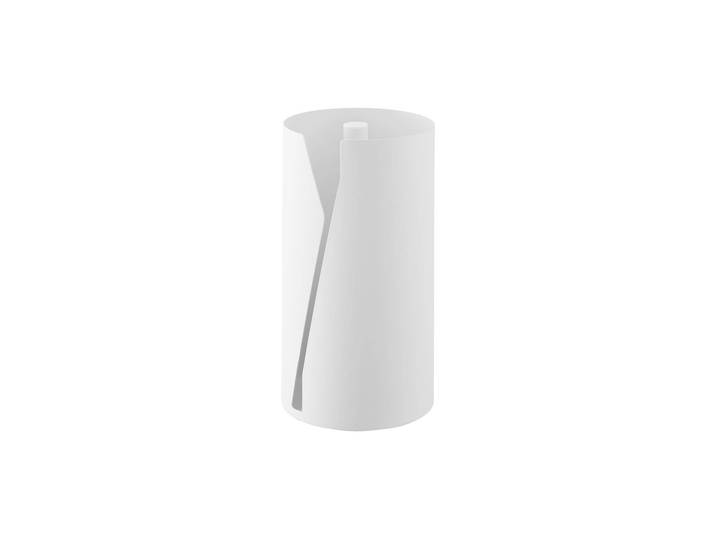 Küchenrollenhalter YAMAZAKI Tower 16 x 16 x 30.2 cm , weiss (weiß), H:30,2cm Ø:16cm, Küchenrollenhalter, Küchenrollenhalter, Runder Küchenrollenhalter aus Stahl mit beschwerter Basis