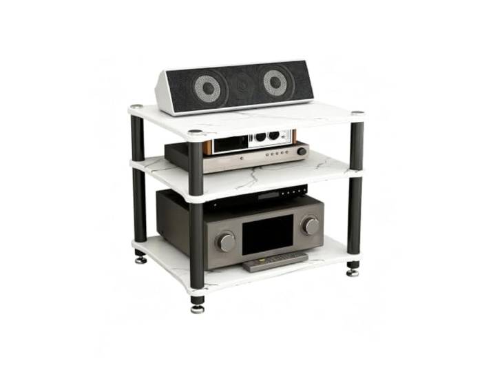 ZSCNYHMT Audio Rack, Stereo-Schrank 2-4 Ebenen Für Wohnzimmer Audio Setup Mehrschichtige aufbewahrung, audio-geräteorganisation, stabile struktur, schlichtes paneldesign(A,54cm/21.2in)