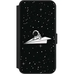 Nivocase Klapphülle für Samsung Galaxy S23+ Handyhülle aus Kunst Leder NIVOflip schwarz Astronaut Comic (Samsung Galaxy S23+), Smartphone Hülle, Schwarz