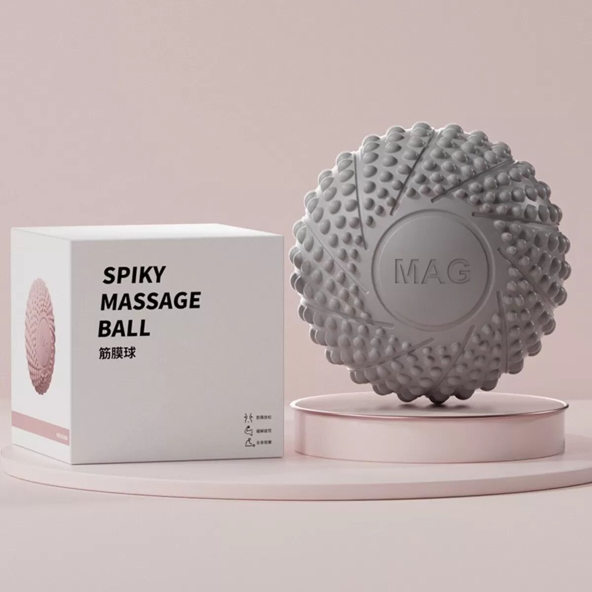 INF Erdnuss-Myofascial-Massageball für Muskelregeneration – TPE Tiefengewebsmassage für Fuß, Rücken, Hüfte und Bein Grau