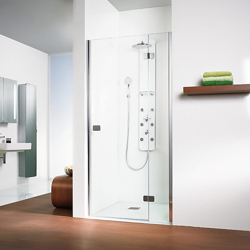 HSK Premium Softcube revolving door with side part for niche 120cm