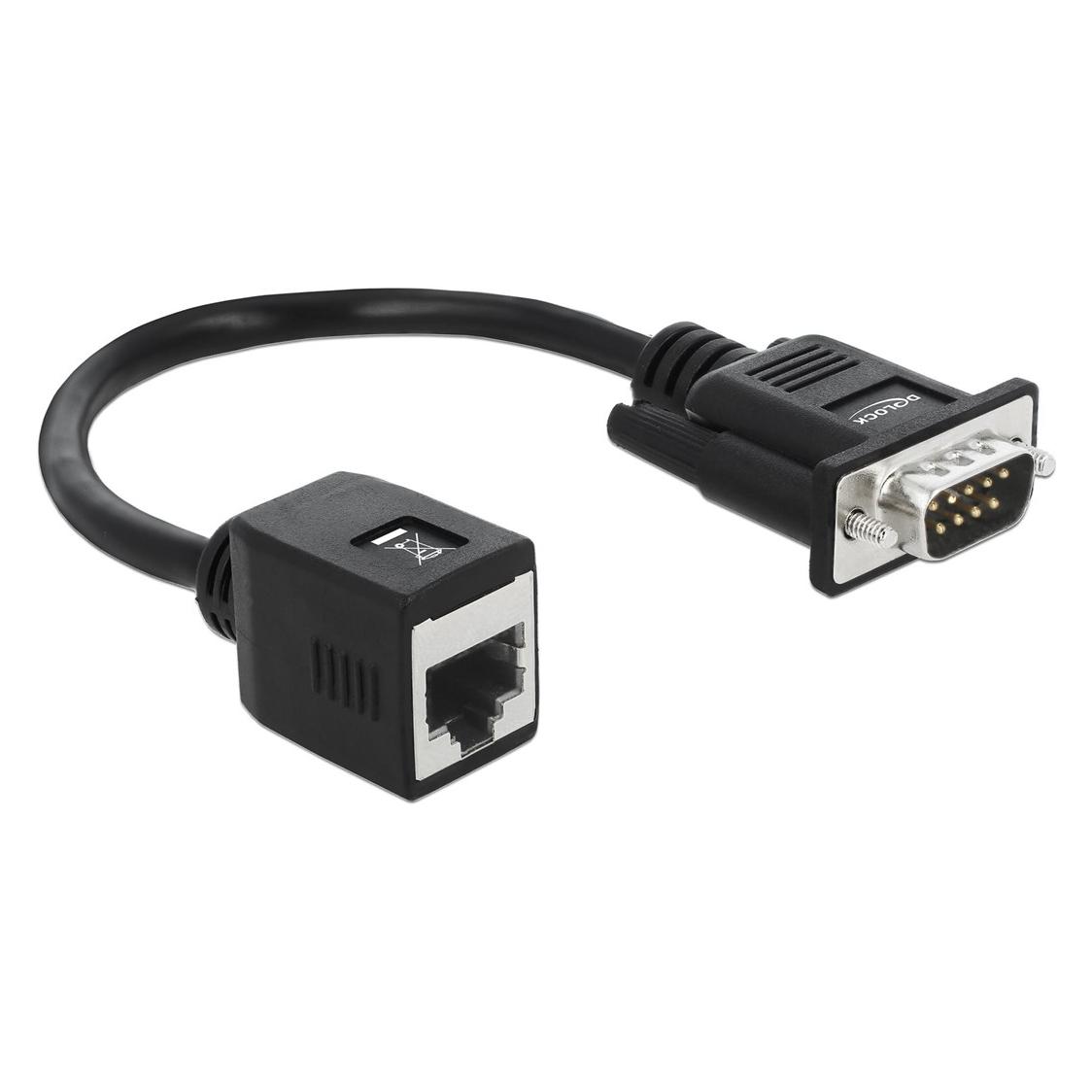 Delock Seriell RS-232/422/485 Adapter DB9 Stecker zu RJ45 Buchse (0.20 m) (63999)