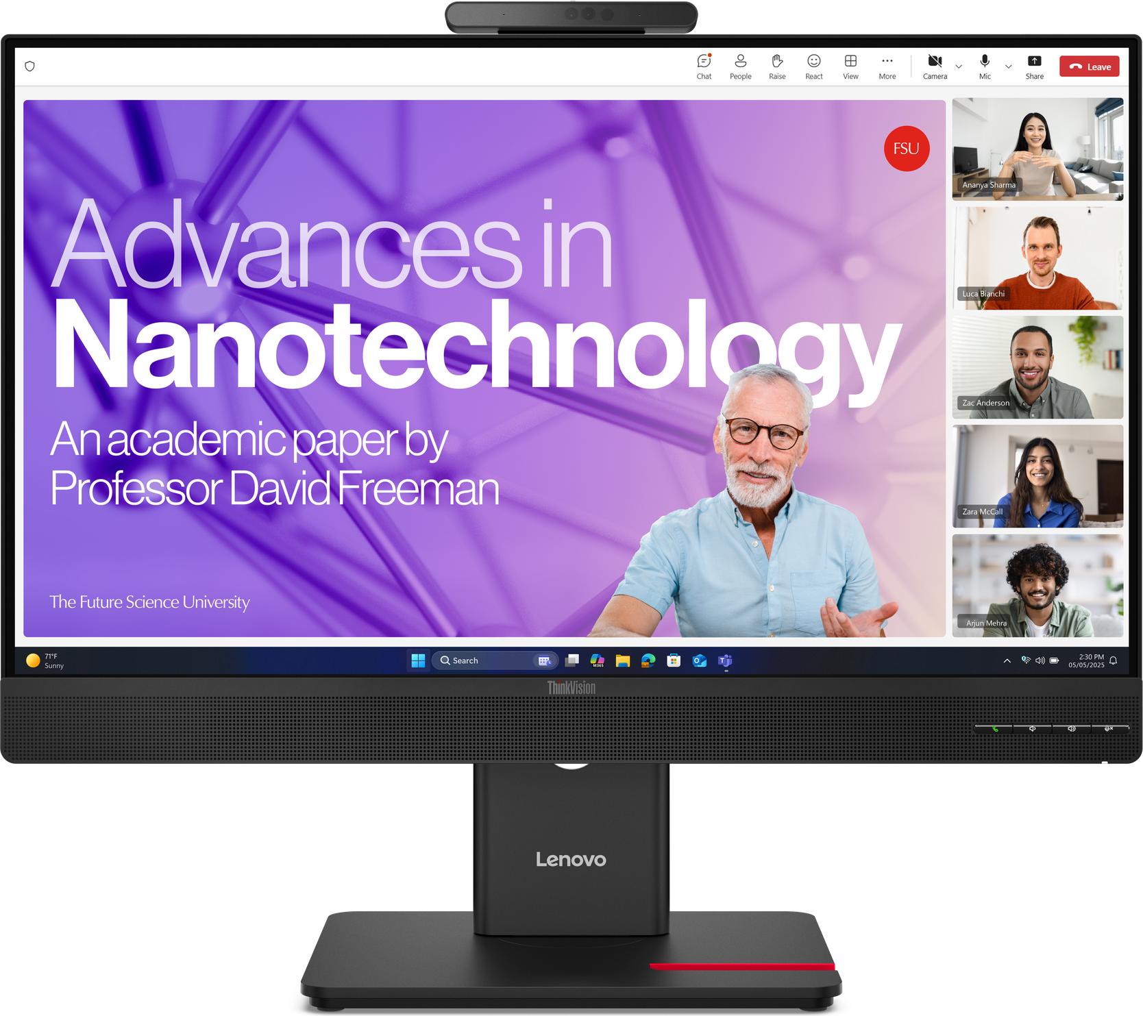 Lenovo ThinkVision T27QD-4v Monitor, 68,6 cm (27"), 2560 x 1440 Pixel, Quad HD, LCD, 6 ms, Schwarz