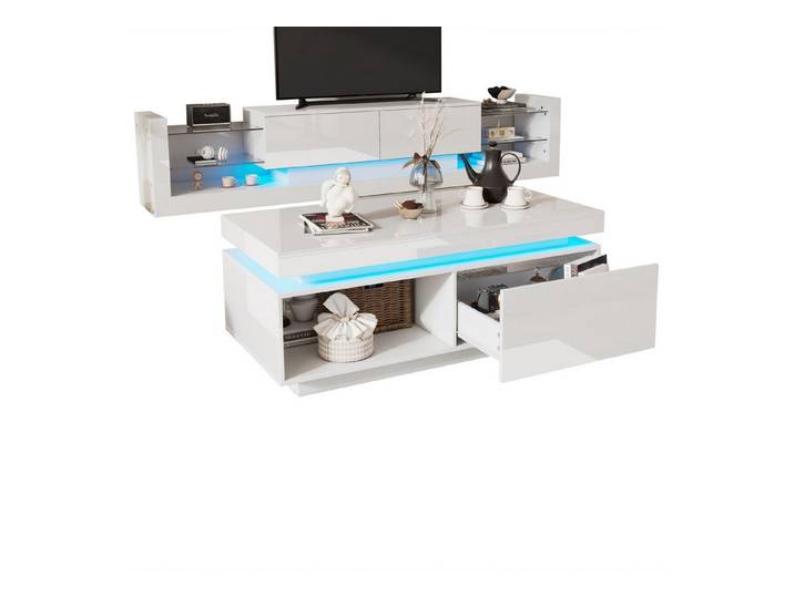 Odikalo TV-Wand TV-Schrank-Set TV-Schrank+Couchtisch Wohnzimmer TV-Wandschrank