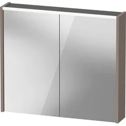 Duravit D-Code Spiegelschrank, Steckdose Typ E (FR, BE), 2 Türen, LED-Lichtfeld oben, 800x700mm, 6 W, DC7106043431000, Farbe: Basalt Matt