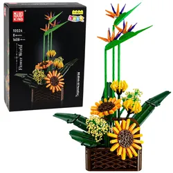 Konstruktionssteine Strelitzien-Sonnenblumen im Topf 1608 Teile.