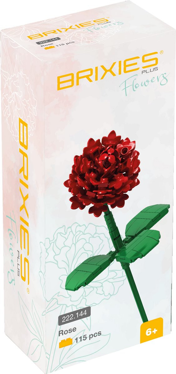 Brixies Nano-bouwsteentjes Bloem Rode Roos voor kinderen