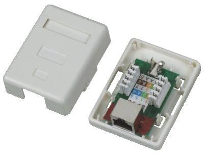Datacom datakabelconnector STP CAT5E 1xRJ45 voor wandmontage wit