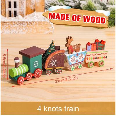 Inspired Living Cozy Christmas Wooden Train Decoration For Tabletop Christmas Decor And Holiday Home Display wooden 04