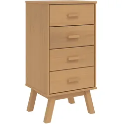vidaXL Nachttisch OLDEN Braun Massivholz Kiefer