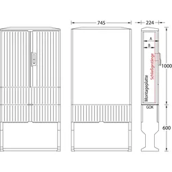 uesa Leerschrank flach IP44 A100-M-1000