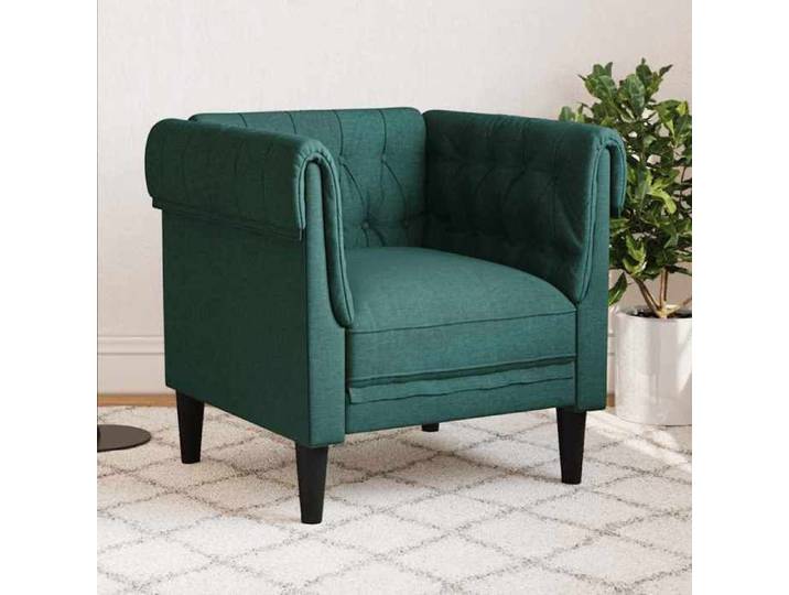 Chaise de canapé - SWEETY - Fauteuil - 1 personne - Chesterfield vert foncé tissu LV1244