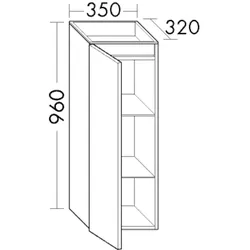 Burgbad Halbhoher Schrank Fiumo 960x350x320 Eiche Dekor Urban, UHEK035RF6934 UHEK035RF6934