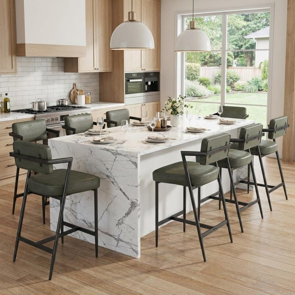 George Oliver Bar Stool with Iron Frame 4