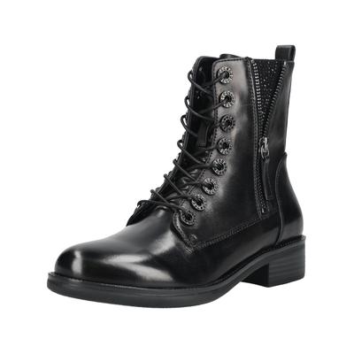 Schnürstiefelette REGARDE LE CIEL "Regarde Le Ciel Stiefelette Leder", Damen, Gr. 41, schwarz, Leder, Schuhe Schnürstiefelette