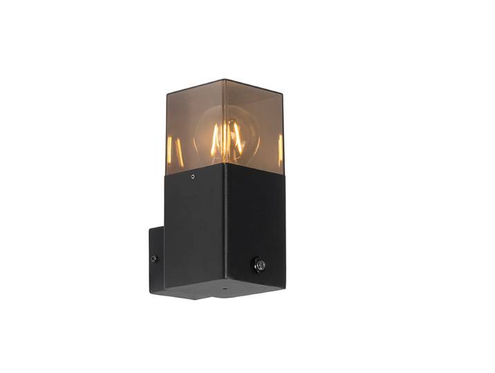 Applique murale extérieure noire IP44 avec capteur crépusculaire
