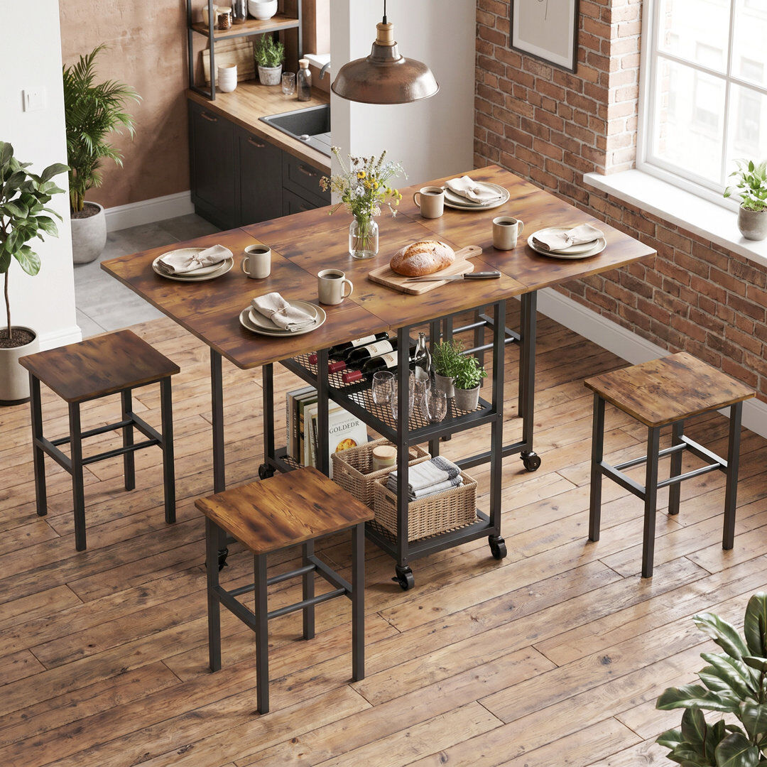 Borough Wharf 4 -Person Drop Leaf Dining Set Brown