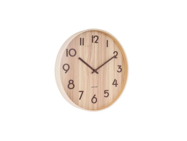 Onzeno Wanduhr 40/40 cm, Hellbraun, Holz, Rund, 40x40x1 cm, Dekoration, Uhren, Wanduhren