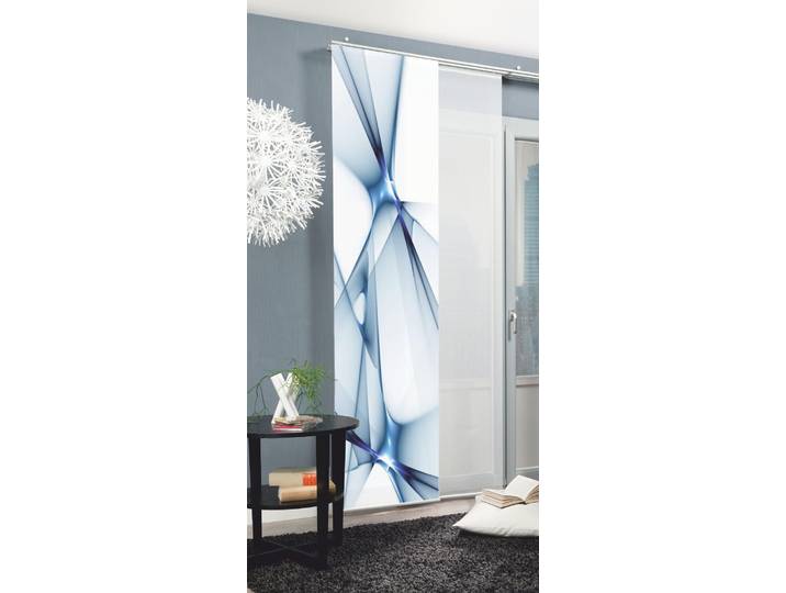 Schiebegardine HOME WOHNIDEEN FRANKLIN , blau, B:60cm H:245cm, Polyester, Gardinen, Schiebegardine, HxB: 245x60, inkl. Befestigungszubehör