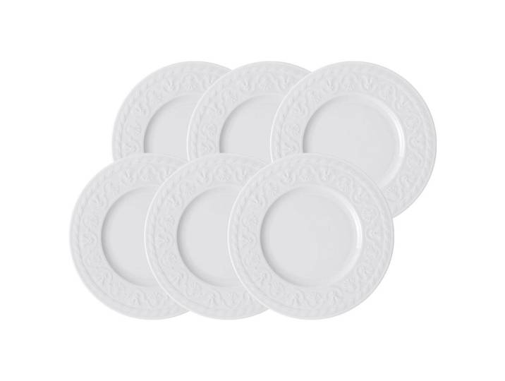 Villeroy & Boch Brotteller Cellini weiß ø 18 cm 6er Set, Weiß, Keramik, Geschirr, Teller