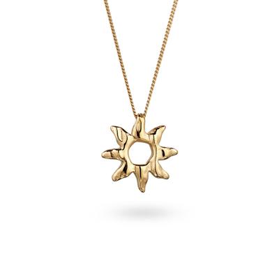 Kette mit Anhänger ELLI "Halskette Anhänger Sonne 925 Sterling Silber" Gr. 45, gold, Halsketten, Damen, Silber 925 (Sterlingsilber)