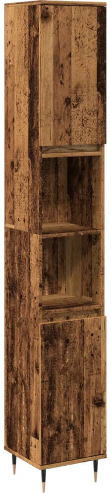 vidaXL Iron Freestanding Bathroom Cabinet Old Wood 190cm H X 30cm W X 30cm D