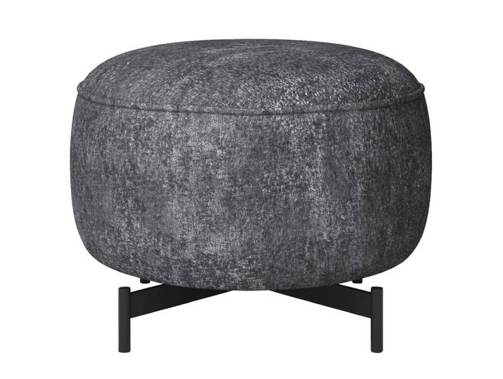Hocker 60 cm Stoffbezug anthrazitgrau