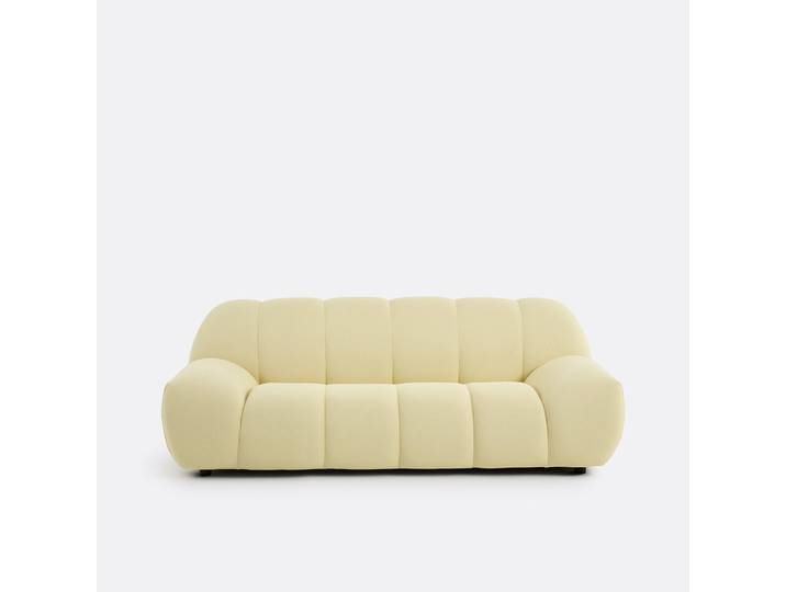 LA REDOUTE Canapé droit, 3 places, en tissu matelassé, NURIA Jaune