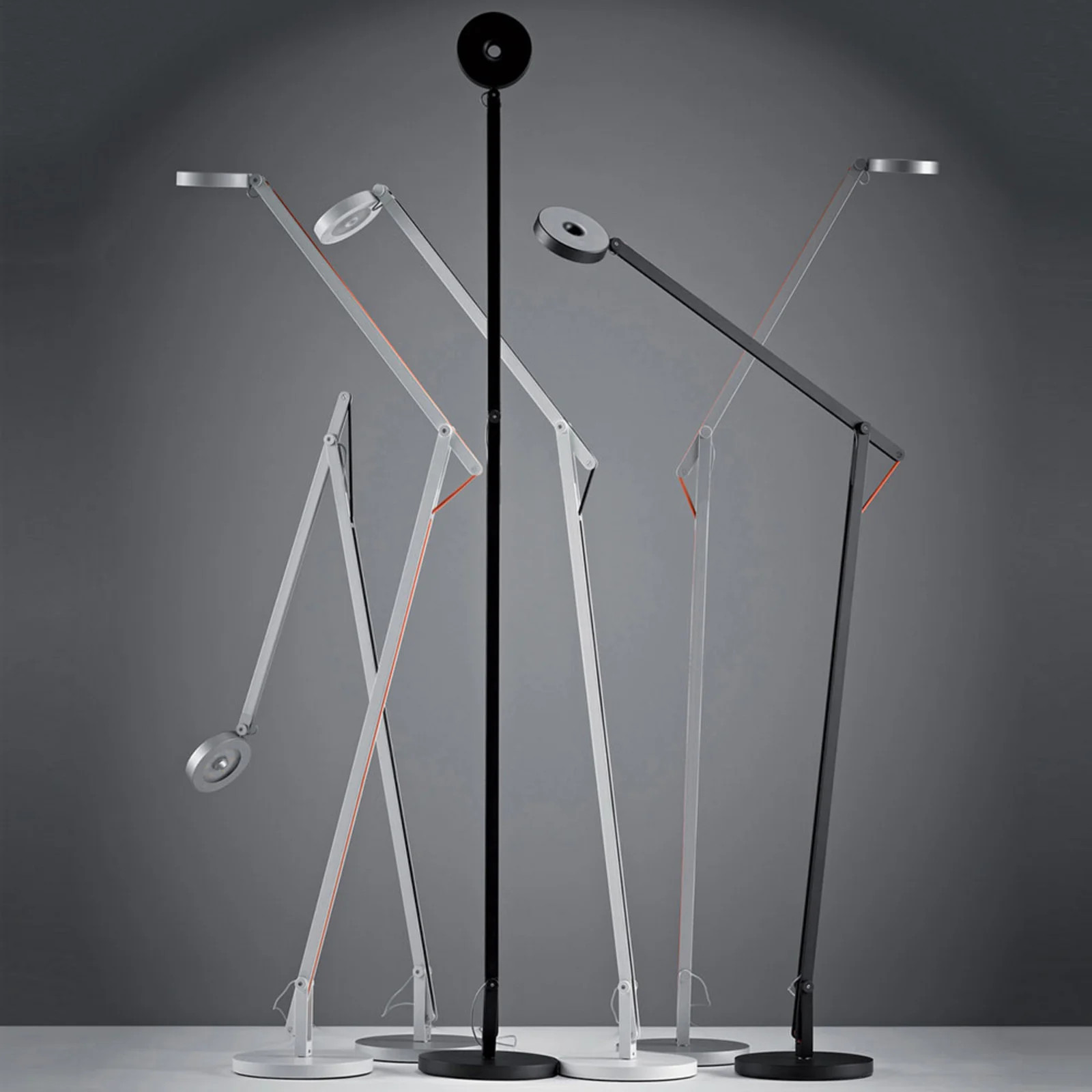Rotaliana String F1 DTW Vloerlamp - Matt Black/Orange - Metaal