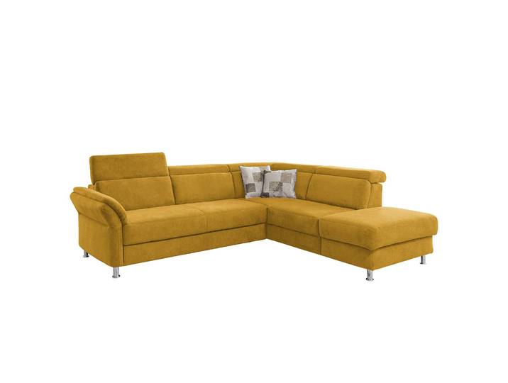 Ecksofa Calang Webstoff Gelb/Safrangelb Webstoff 267 x 97 x 228cm Ottomane davorstehend rechts Keine Funktion Modern