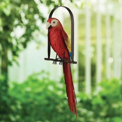 Regal Art & Gift Macaw Parrot on Swing Hanging Accent Red , Red