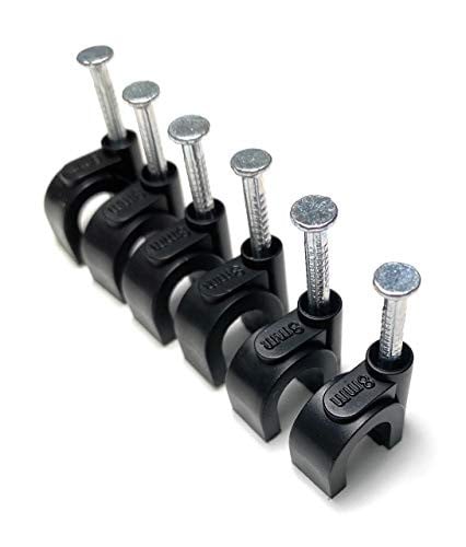 100 stuks zwarte ronde kabelclips type K met spijkerbevestiging 8 mm