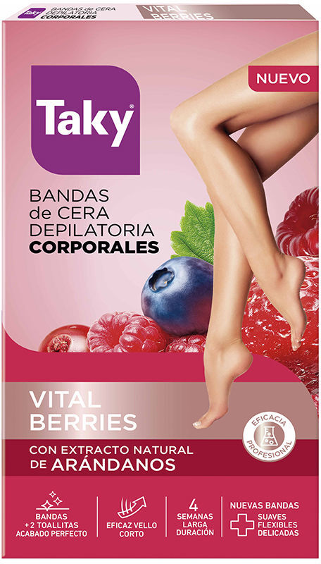 Taky Strisce depilatorie Red Fruits per il corpo, 16 pezzi