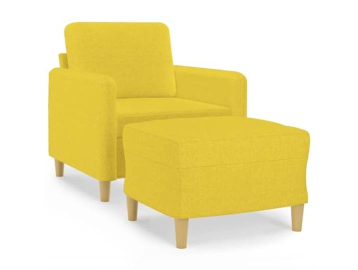 GHVBNMF Sessel mit Hocker Hellgelb Polstersessel Fernsehsessel 2-Set Moderner Polstersessel mit passendem Fußhocker in Hellgelb für dein Wohnzimmer, ideal zum Lesen und Entspannen.