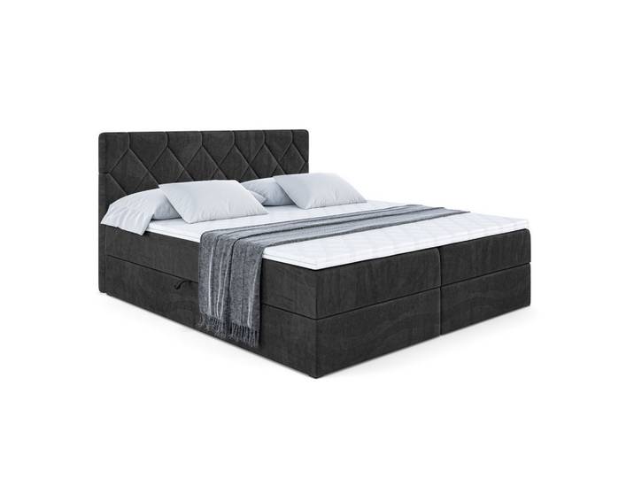 BOXBETT mit Matratze H4 und Lattenrost - CATOR - 160 x 200 - Schwarz