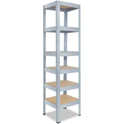 shelfplaza PRO 180x60x60 cm Schwerlastregal in verzinkt mit 6 Böden und 166 kg Traglast pro Boden