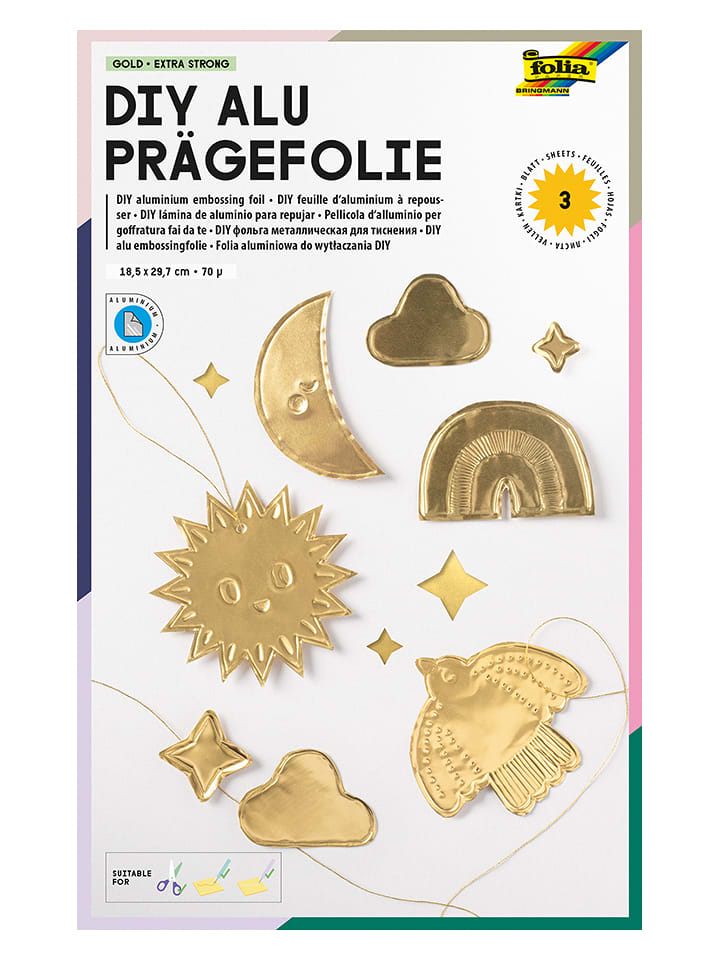 folia PAPER Prägefolienmappen "DIY" in Gold - ab 5 Jahren - onesize