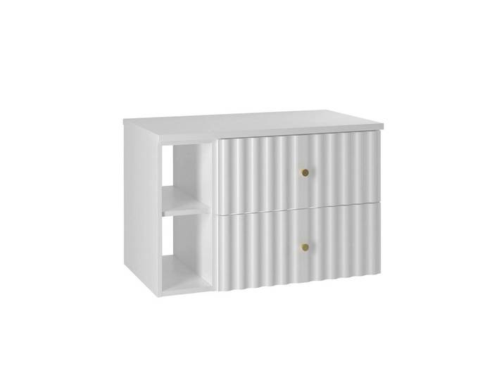 Petits-meubles Waschtischunterschrank 80.6cm Izae Weiß, Holzwerkstoff, 80.6x52.2x46.5 cm, Badezimmer, Badezimmerschränke, Badezimmer-Unterschränke