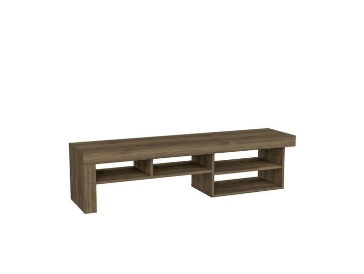 Mid.you Lowboard, Walnuss, 4 Fächer, 160x40x38 cm, Wohnzimmer, Wohnwände, Lowboards