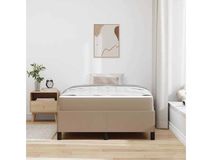 KTHLBRH Cappuccino Bettgestell 120 x 200 cm Stoff Technisches Holz, atmungsaktiv, schwarz-weißes Design, stabile Unterstützung