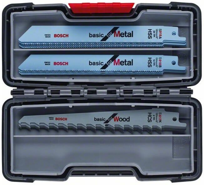 Jeu de lames de scie alternative BOSCH Bois et Métal Basic 15 pièces (2607010901)