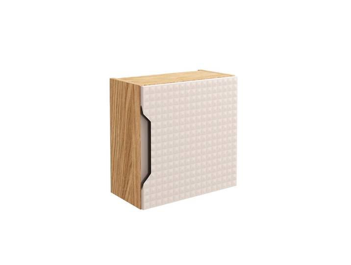 Petits-meubles Schrank 1 Tür Mallory Beige und Holz, 35x35x19 cm, Badezimmer, Badmöbel, Hängeschränke
