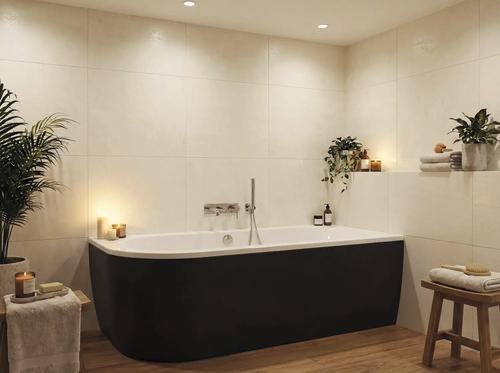 form&style Badewannen Set SANSIBAR 75 x 160 cm Rundung links Montage in Ecke rechts Wanne weiß glänzend Schürze schwarz