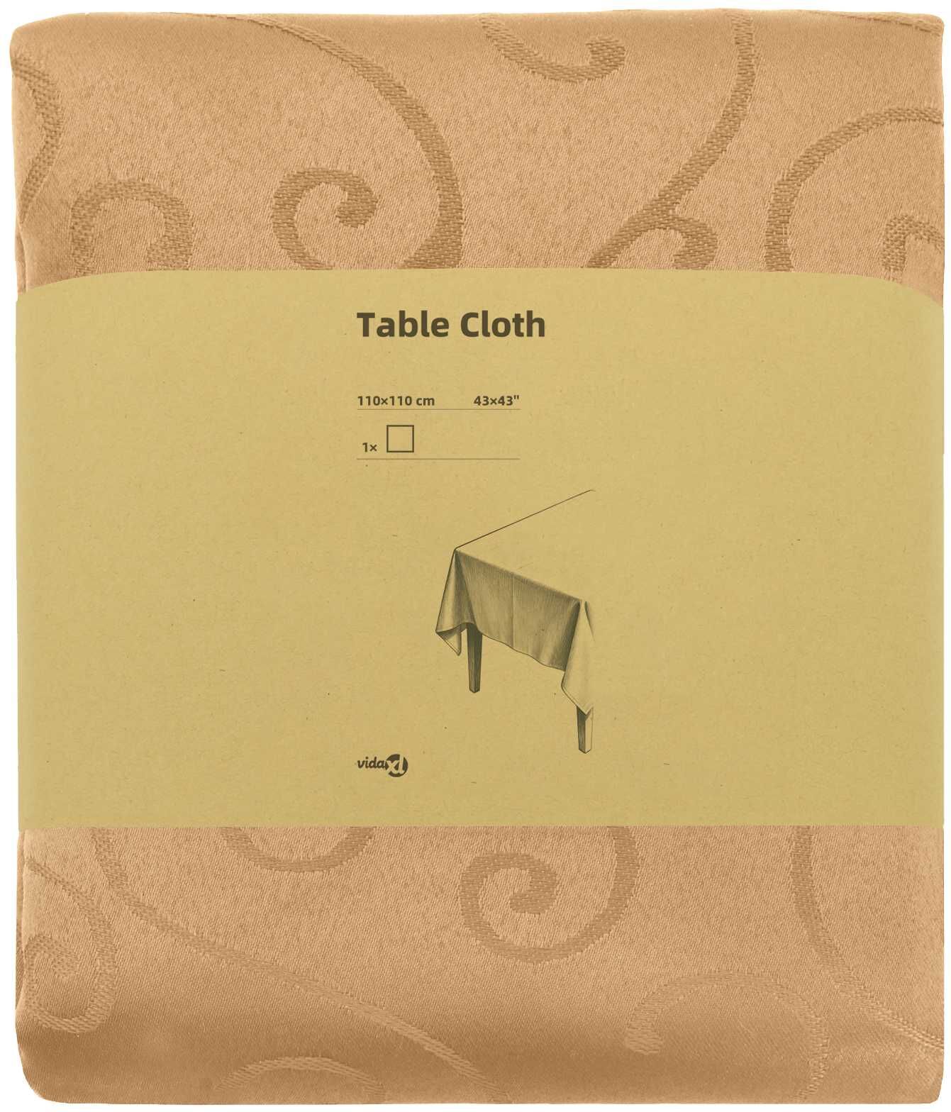 vidaXL Tissu de Table Beige 110 x 110 cm Carré