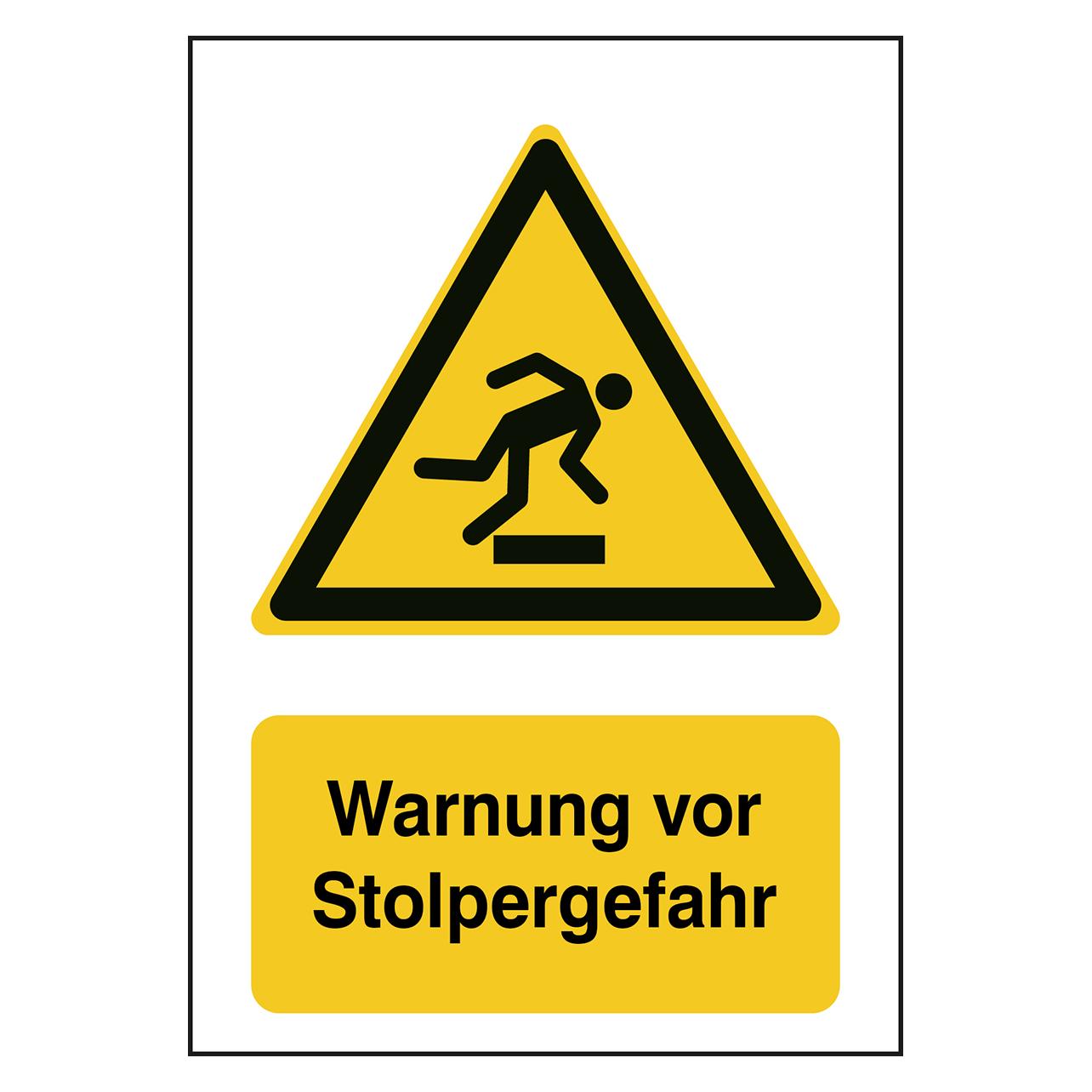 Brady B-862, Toughwash-Warnschild, W007 - Warnung vor Hindernissen am Boden, Polyester, Schwarz un (236539)