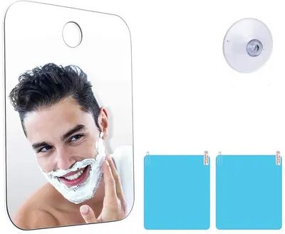 Fusion Finds Portable Fog Free Shower Mirror With Suction Cup Unbreakable Acrylic Travel Mirror For Shaving & Makeup set02